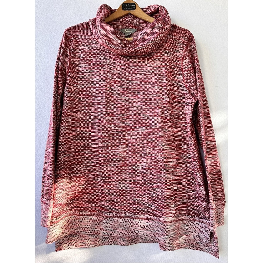 Natural Reflections Cowlneck Top Active Pullover Sweatshirt Shirt Women’s L Red